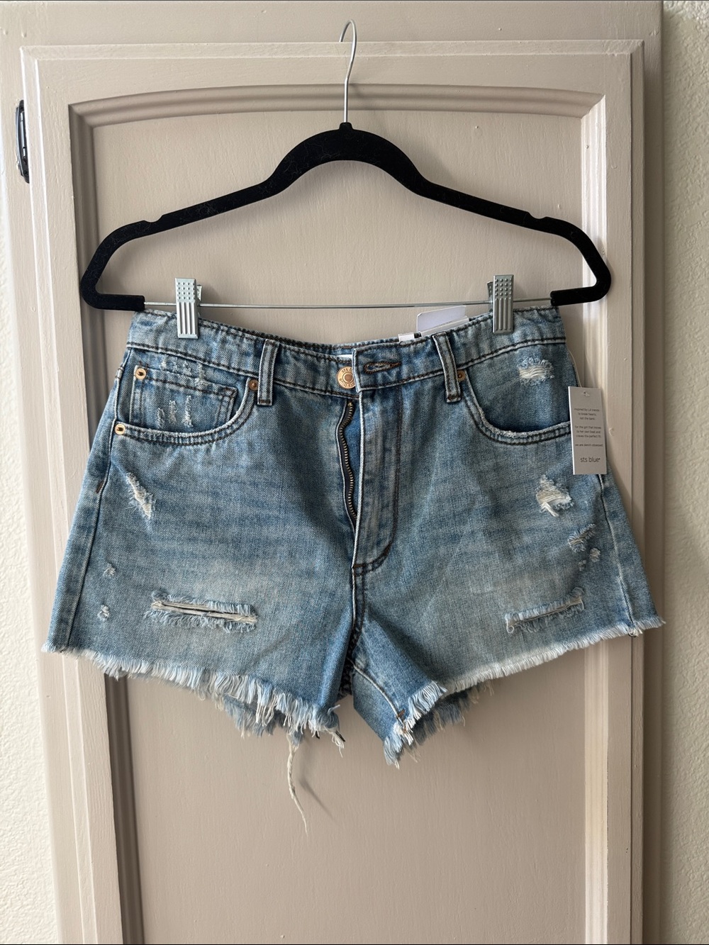 STS Blue Light Blue Distressed Denim Jean Shorts